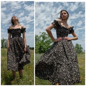 Of her own kind Adeline Maxi dress In Black Floral Size XL​